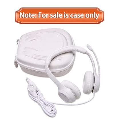 Case for Logitech H390/H391/Zone 301/H111/H570e Wired Headset White | Hard Carrying Travel Wired Headset Case for Logitech H390/H391/Zone 301/H111/H570e & JIAMQISHI/Poly Blackwire 3220/AOC - color: White