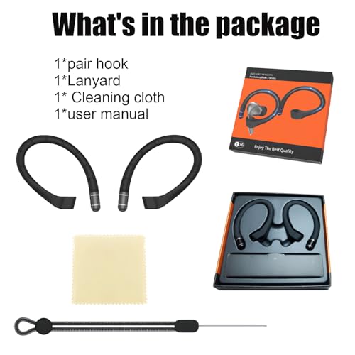 Soft Silicone Ear Hooks for Samsung Galaxy Buds 3 Pro(3/3 FE),Anti-Slip Fit | Includes Lanyard & Cleaning Cloth, Sports Anti-Slip Earbuds Accessories, Black - color: Black