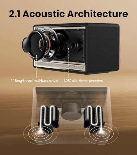 Edifier ES300 Bluetooth Desktop Speaker, 60W RMS, Ambient Lights, Ivory - color: Ivory