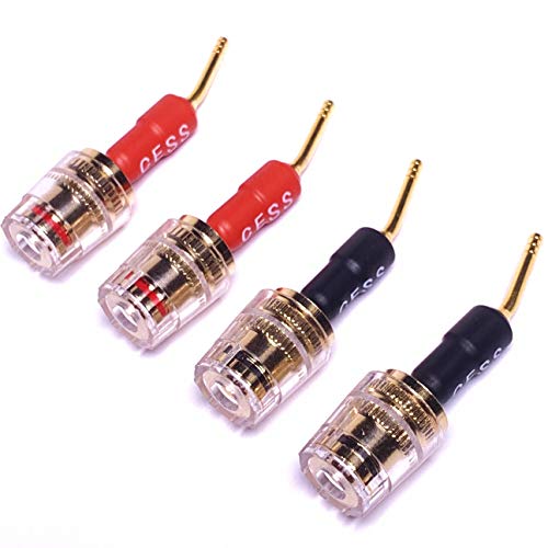 CNCESS CESS-162 Pin Banana Plug to 4mm Female Banana Jack/Speaker Wire, 4 Pack (Screw-Type to 4mm) - style: Screw-type to 4mm