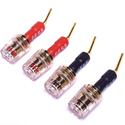CNCESS CESS-162 Pin Banana Plug to 4mm Female Banana Jack/Speaker Wire, 4 Pack (Screw-Type to 4mm) - style: Screw-type to 4mm