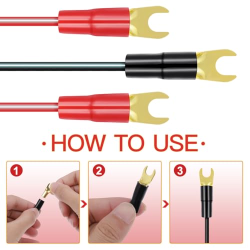 5 Pairs Spade Terminal Crimp Terminals Crimp Barrier Spades Copper Spade Crimp Connectors 8ga Terminal Speaker Wire Connectors