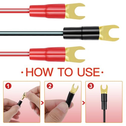 5 Pairs Spade Terminal Crimp Terminals Crimp Barrier Spades Copper Spade Crimp Connectors 8ga Terminal Speaker Wire Connectors