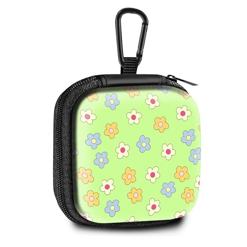 Square Data Cable Earbud Charger Coin Storage Bag Shockproof and Drop-Proof EVA Material Compatible with AirPod(Cute Flowers) - color: cute Flowers