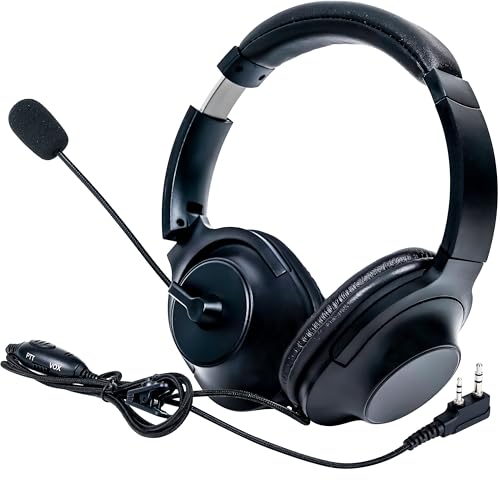 SAMCOM 2 Pin Earpiece for FPCN30A FPCN10A Radios (Overhead Headphone) - size: Overhead Headphone