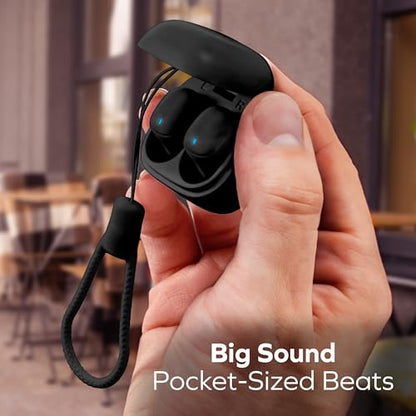 Mini Invisible Wireless Earbuds, Bluetooth 5.3, Mic & Charging Case, Black | 12-HR Playtime, Touch Control, Sweat & Splash Resistant, Works with Siri, Alexa & Google, Compatible with iPhone & Android - color: A-Black
