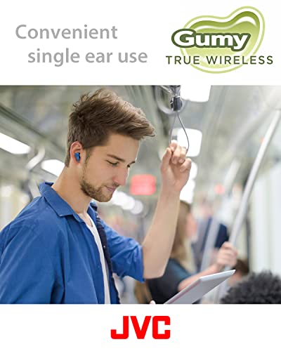 JVC Gumy True Wireless Earbuds, Bluetooth 5.3, Charging Case, 24-Hour Playback, IPX4 Water Resistant, Comfortable Secure Fit with XS/S/M/L Earpieces, Built-in Mic for Calls, iPhone/Android/PC - HAA7T2 - color: Green