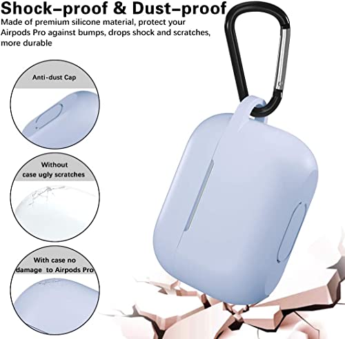 Lerobo for AirPod Pro Case, Soft Silicone Cover with Keychain, Lilac | Drop Protection, Scratch & Dust Resistant, Wireless Charging, Compatible with Apple AirPods Pro 2/1 Case Cover for Women Men - color: Lilac