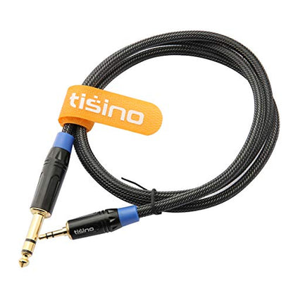 Tisino 1/4" to 1/8" Audio Cable, 3.5mm to 1/4" TRS Adapter Cable, 10FT/3m | 1/8" TRS Aux to 1/4" TRS Adapter for Guitar, Keyboard, Piano, Laptop, Speaker, Amp, Gold-plated Interconnect Cable - size: 10 feet
