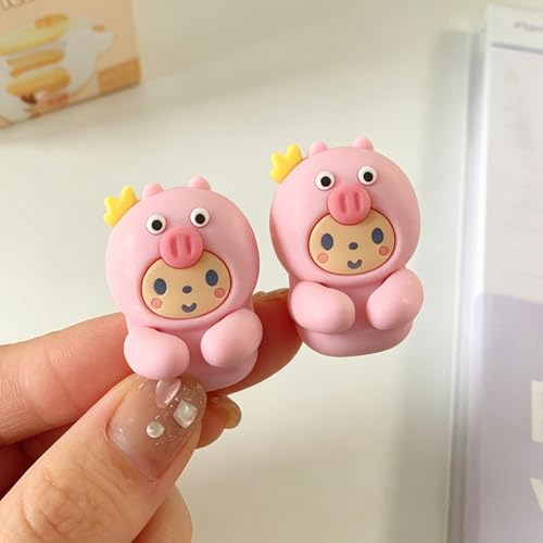 6pcs Cute Cartoon Cable Clips Adorable Chicken Pig Frog Cable Organizer Phone Charger Wire Nightstand Desk Cable Management Cute Animal Wire Clips for Headphones Chargers USB Cables