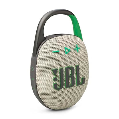 JBL Clip 5 - Ultra-Portable Waterproof Speaker - Sand | Ultra-portable JBL Pro Sound, Redesigned carabiner, Up to 12 hours of playtime plus 3 hours with Playtime Boost - color: Sand