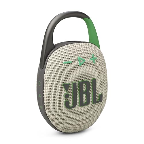 JBL Clip 5 - Ultra-Portable Waterproof Speaker - Sand | Ultra-portable JBL Pro Sound, Redesigned carabiner, Up to 12 hours of playtime plus 3 hours with Playtime Boost - color: Sand