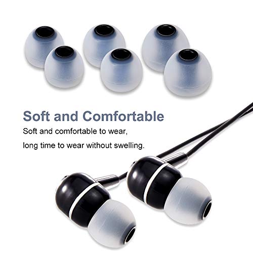 Earbud Tips High Quality Soft Silicone Earbuds Replacement Tips Fit for in-Ear Headphones(inner hole from 3.8mm - 4.0mm earphones)9 Pairs S/M/L,Gray/Black - color: Transparent Black