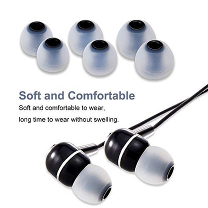 Earbud Tips High Quality Soft Silicone Earbuds Replacement Tips Fit for in-Ear Headphones(inner hole from 3.8mm - 4.0mm earphones)9 Pairs S/M/L,Gray/Black - color: Transparent Black
