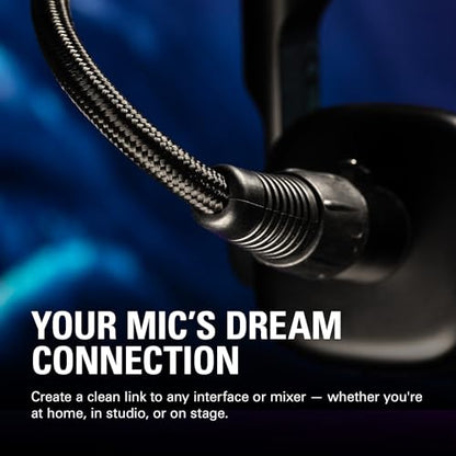Elgato XLR Cable, Shielded Microphone Cable, 10ft | Male to female connectors, Gold-plated pins, Nylon braided jacket, Reduces electromagnetic interference