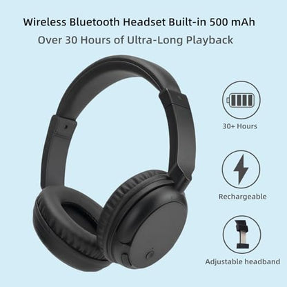 Wireless Headphones for TV, Bluetooth5.3 Over Ear Headphone with RM Radio Function, Lightweight Wireless TV Headset for Seniors, 30Hrs Playtime, No Audio Delay Blutooth Headsets for TV,Phone,Computer