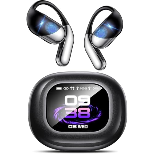 198 Languages Real-Time AI Translation OWS Earbuds, Bluetooth 6.1 Translator Headphones with LCD Touch Case, 4-in-1 Translating Device for Travel Meetings Business Audifonos Traductores Inglés Español