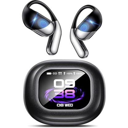 198 Languages Real-Time AI Translation OWS Earbuds, Bluetooth 6.1 Translator Headphones with LCD Touch Case, 4-in-1 Translating Device for Travel Meetings Business Audifonos Traductores Inglés Español