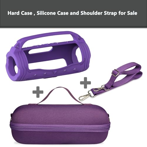 JCHPINE Silicone Cover and Carrying Case for JBL Flip 7 Portable Speaker - color: Purple