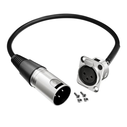 for XLR Panel Mount XLR Plate Solderless 3 Pin Patch Bay Cable (F to M) | [New Version 2026],for Audio Equipment, Mixers, Studio, Box Connector, Studio, Wall Plate Solderless With Screws Nuts - style: F to M