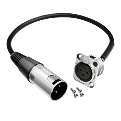 for XLR Panel Mount XLR Plate Solderless 3 Pin Patch Bay Cable (F to M) | [New Version 2026],for Audio Equipment, Mixers, Studio, Box Connector, Studio, Wall Plate Solderless With Screws Nuts - style: F to M