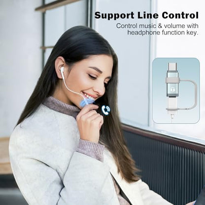 TiMOVO Lighting to USB C Audio Headphone Adapter with Line Control, Grey | Lighting to USB C Earphone Adaptor for iPhone 17/16/15 Series, iPad Air/Pro/Mini, Not for Charging and Data Transfer - color: Gray
