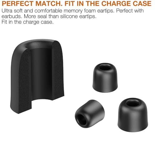 Replacement Memory Foam Eartips for Axil XCOR PRO/GS Extreme 2.0 | Ultra Soft & Durable Earbuds Ear Tips,Accessories,3 Pairs,Black