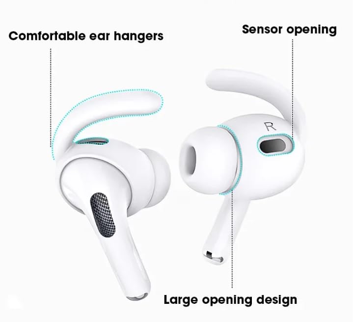 Soft Silicone in-Ear Eartips Earhooks for AirPods 1/2 Generation，Anti-Slip Anti Fall Earphone Skin Case Ear Hook Earpads Ear Tips Protector for AirPods Pro 2 3 4 Accessories (Black, forairpods pro2)