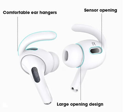 Soft Silicone in-Ear Eartips Earhooks for AirPods 1/2 Generation，Anti-Slip Anti Fall Earphone Skin Case Ear Hook Earpads Ear Tips Protector for AirPods Pro 2 3 4 Accessories (Black, forairpods pro2)