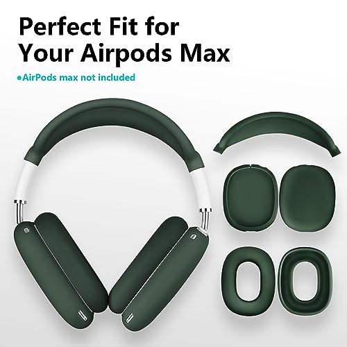 Filoto Case for AirPods Max - Ear Pad & Headband Cover for Apple AirPods Max (USB-C/Lightning), Silicone Accessory Case (Midnight Green) - color: Midnight Green