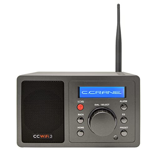 C. Crane CC WiFi 3 Internet Radio with Skytune, Bluetooth Receiver, Clock and Alarm with Remote Control, Access to Thousands of Radio Stations Worldwide (Pack of 2) - size: Small bedside (Pack of 2)