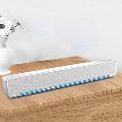 Akozon Desktop Pc Speakers Soundbar Computer Speakers for Desktop Multi-Function Stereo Surrounding Deep Bass Sound USB Wired Indoor Music Player Box 3.5mm Input for PC Cellphones