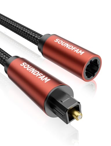 Optical Extension Cable 6 Foot, TOSLINK Male to Female Cable for Home Theater Soundbar TV - Red - size: 6.6 ft, style: Optical Cable Extension
