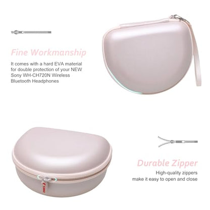 Headphone Case Compatible with Beats Studio Pro/Solo 4 / Studio 3 / Solo 3 / Picun B8 / BERIBES/JLab JBuds Lux ANC Wireless Bluetooth Noise Cancelling Headphones (Pearl White) - color: Pearl White