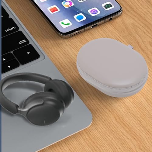 Hard EVA Carrying Case for Headphones, PU Leather Protective Travel Storage Bag with Shockproof Design, Gray - color: Gray