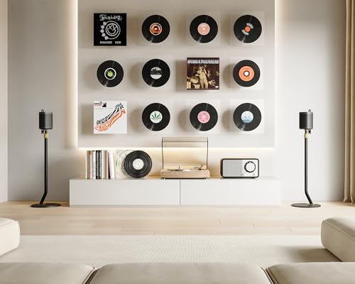 FITUEYES Universal Speaker Stand Pair, with Height Adjustable, Black,1 Pair - color: Black