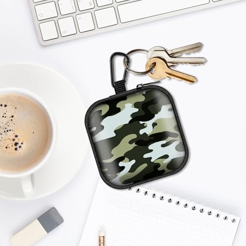 Square Data Cable Earbud Charger Coin Storage Bag Shockproof and Drop-Proof EVA Material Compatible with AirPod(Camouflage) - color: camouflage