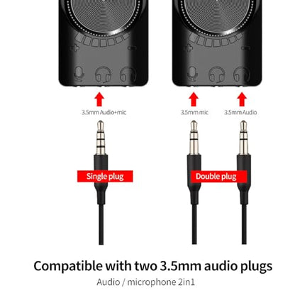 VBESTLIFE 7.1 Surround Sound USB Sound Card, External Audio Adapter with Volume Control & Mic Mute, USB to 3.5mm Jack Converter for PC, Laptop, Headset