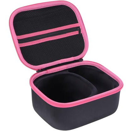 Storage Case Compatible with Walker's Razor Slim Shooting Hearing Protection Electronic Earmuffs - color: Black + Rose Red