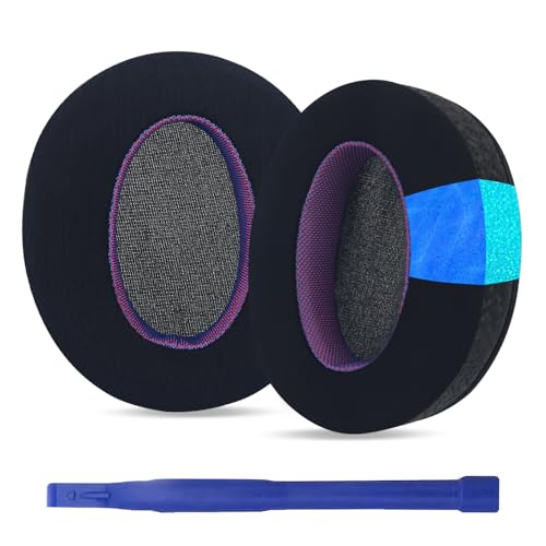 Aiivioll Ear Pads for Sony WH-CH700N/WH-CH710N/WH-CH720N/ZX770BN Headphones, Replacement Earpads with Ice Silk Cloth and Memory Foam, Ice Feel Gel Ear Cushions (Black Purple/Print) - color: Black Purple/Print