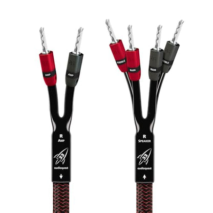 AudioQuest 8' Rocket 33 Single BiWire Speaker Cable w/SureGrip 300 Connectors - Single - 2 x Male Banana > 4 x Male Banana - Silver - size: 8 feet - Single