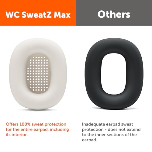 WC SweatZ Max - Patented Silicone Sweat Covers for AirPods Max 1 | Made by Wicked Cushions | (Does Not Fit AirPods Max 2). Sweatproof, Full Earpad Protection | Starlight - color: Starlight