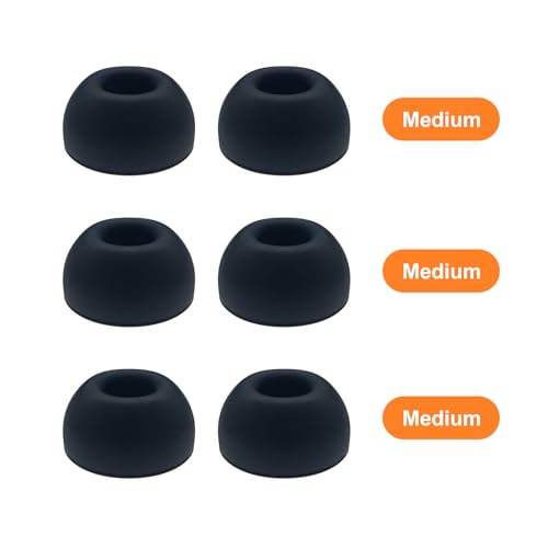 Klowcok Replacement Foam Ear Tips for AirPods Pro 3 Silicone Shield, Medium | Memory Foam Tips Compatible with AirPods Pro3 3rd Generation 2025, Fit in The Charging Case, 3 Pairs, Black - size: Medium