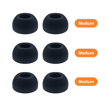 Klowcok Replacement Foam Ear Tips for AirPods Pro 3 Silicone Shield, Medium | Memory Foam Tips Compatible with AirPods Pro3 3rd Generation 2025, Fit in The Charging Case, 3 Pairs, Black - size: Medium