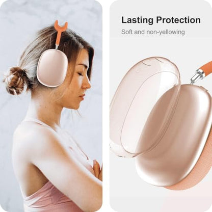 MOLOPPO Clear Case for AirPods Max 2/1 (2026/2024/2020), Transparent Orange | Soft TPU, Anti-Scratch, Slim Fit, Compatible with AirPods Max 2/1 - color: C-Transparent Orange