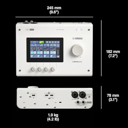 Yamaha URX22 4-In / 2-Out Dual USB-C Audio Interface With Touchscreen, Includes Cubase Al, WaveLab Cast, Basic FX Suite, and Steinberg Plus Software Bundle, White URX22 W | Includes Touchscreen, Includes Cubase Al, WaveLab Cast, Basic FX Suite, and Steinb