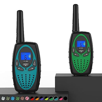 Topsung Walkie Talkies Long Range, M880 FRS Two Way Radio for Adults with Mic LCD Screen/Resistance Wakie-Talkies with Noise Cancelling for Men Women Outdoor Adventures Cruise Ship (Blue and Green) - color: Blue Green