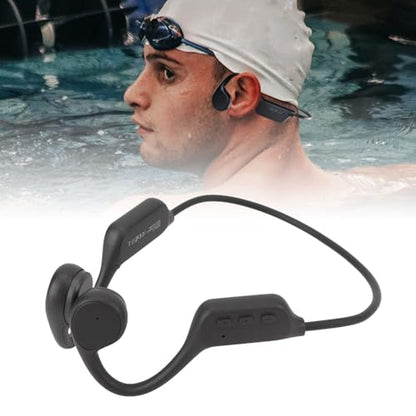 Bone Conduction Headphones, Open Ear IPX8 Water Proof Swimming Earphone, Lightweight Sports Noise Cancellation Headset for Running Cycling