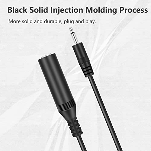 2 Pack 3.5mm 1/8" TS Mono Male to 6.35mm 1/4" Mono Female Adapter Audio Cable Cord