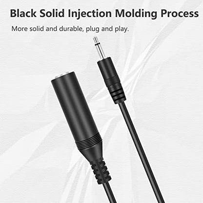 2 Pack 3.5mm 1/8" TS Mono Male to 6.35mm 1/4" Mono Female Adapter Audio Cable Cord